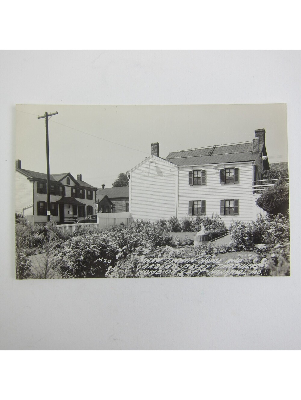 Real Photo Postcard RPPC Hannibal Missouri Mark Twain Home Garden Becky Thatcher
